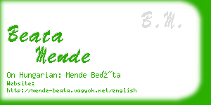 beata mende business card